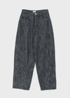 Dinse Stripe Patch Balloon Nonfade Denim Pants