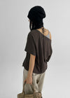 Dexa Stripe Balloon Deep U Neck Tee
