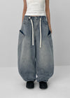 (UNISEX) Kolgen Pocket Balloon Denim Pants