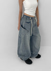 (UNISEX) Kolgen Pocket Balloon Denim Pants