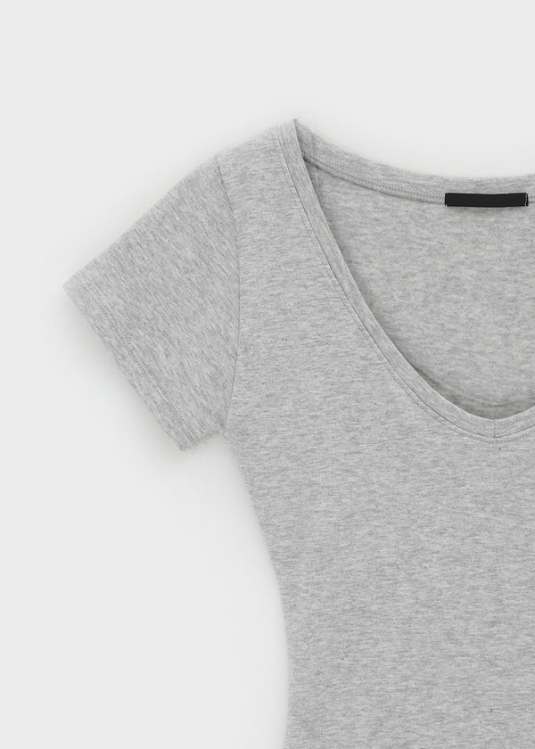 Geloc Slim Deep V-neck Short Sleeve T-shirt