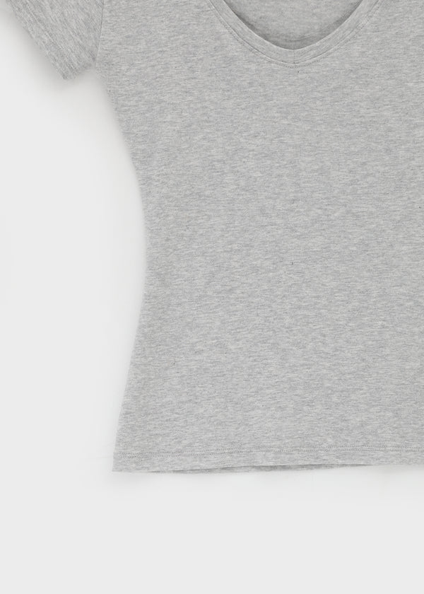 Geloc Slim Deep V-neck Short Sleeve T-shirt