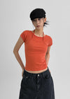 Treon Layered Halter Short Sleeve T-shirt
