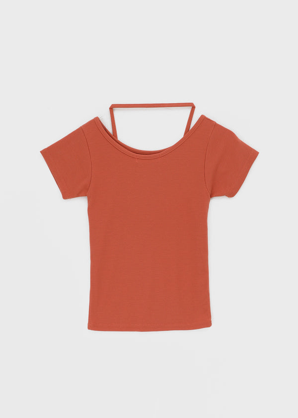 Treon Layered Halter Short Sleeve T-shirt