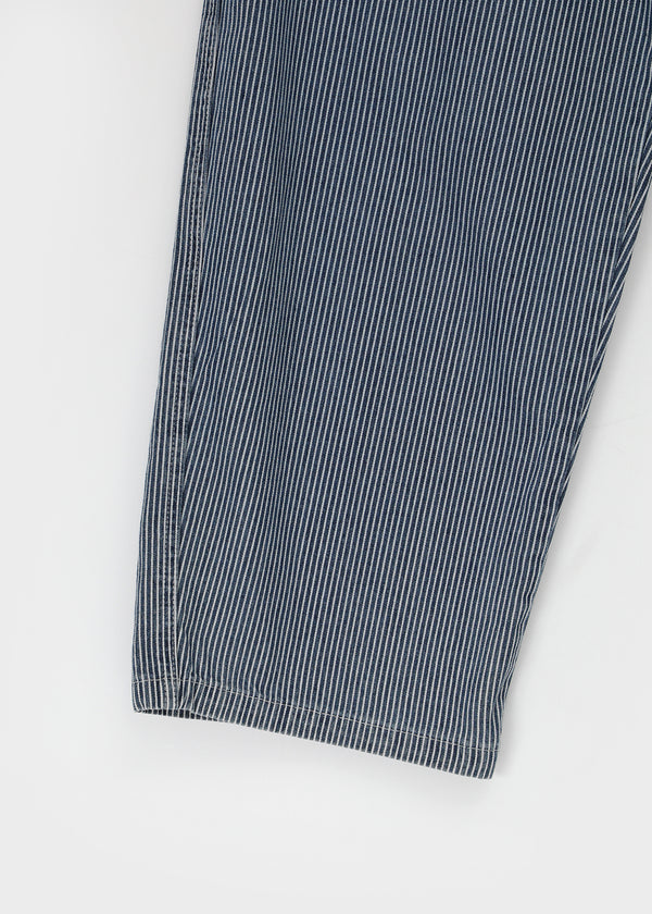 Elle Stripe Carpenter Back Banding Balloon Denim Pants