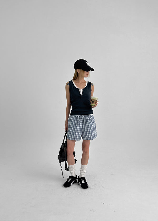 Beroli Ribbed Button Sleeveless