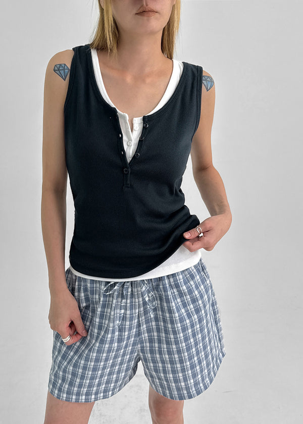 Beroli Ribbed Button Sleeveless