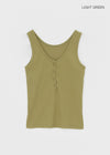 Beroli Ribbed Button Sleeveless