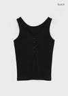 Beroli Ribbed Button Sleeveless