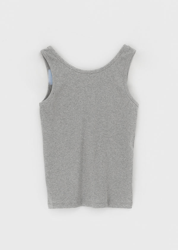 Beroli Ribbed Button Sleeveless