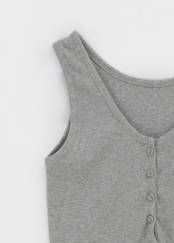 Beroli Ribbed Button Sleeveless