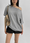Royton Overfit Off-shoulder Short Sleeve T-shirt