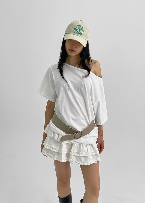 Royton Overfit Off-shoulder Short Sleeve T-shirt