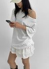 Royton Overfit Off-shoulder Short Sleeve T-shirt