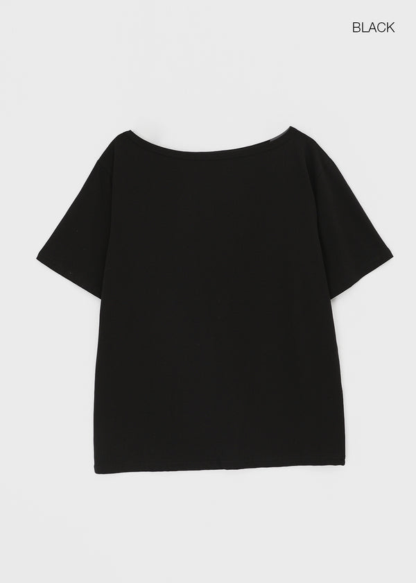 Royton Overfit Off-shoulder Short Sleeve T-shirt