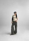 Crank Cotton Wide Cargo Pants