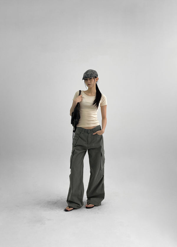 Crank Cotton Wide Cargo Pants