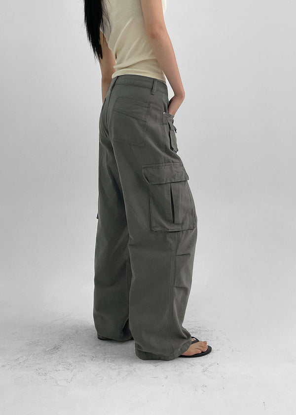 Crank Cotton Wide Cargo Pants