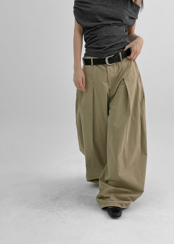 (UNISEX) Jerya Pintuck Two-way Balloon Cotton Pants