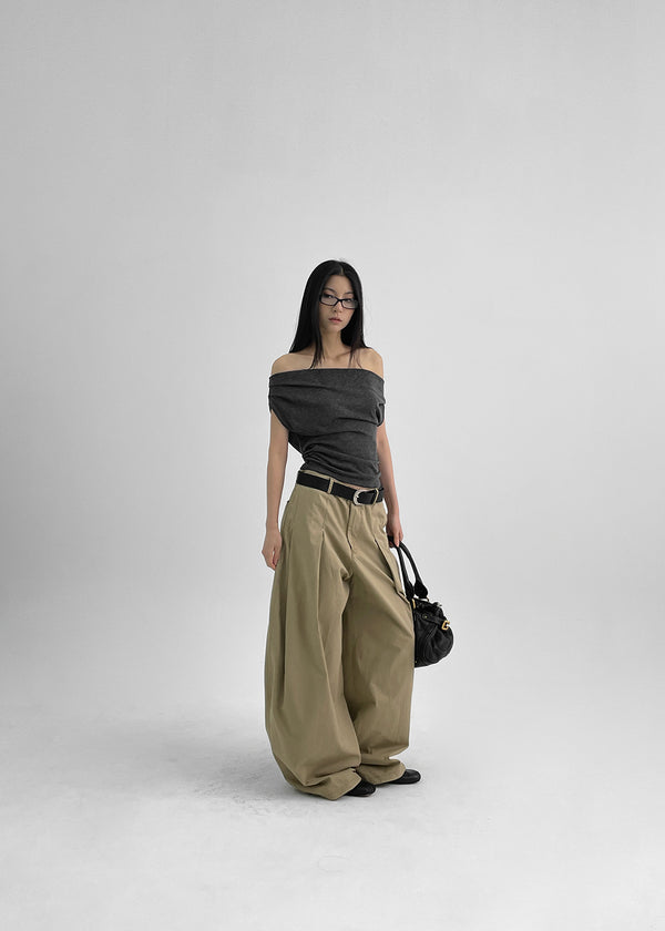 (UNISEX) Jerya Pintuck Two-way Balloon Cotton Pants