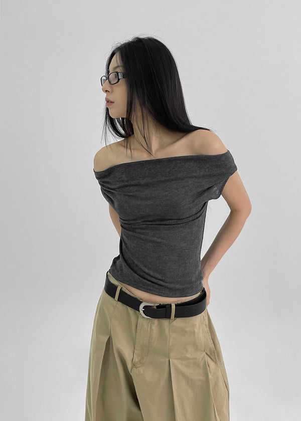 Soera Drape Shirring Off-shoulder Top