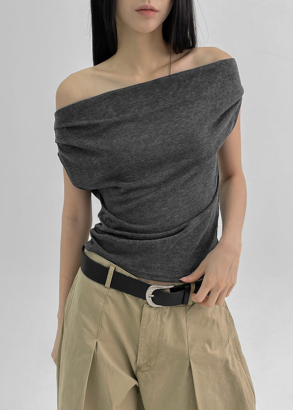 Soera Drape Shirring Off-shoulder Top