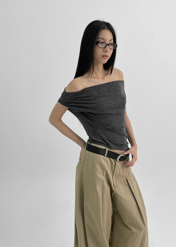 Soera Drape Shirring Off-shoulder Top