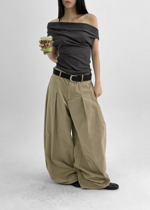 (UNISEX) Jerya Pintuck Two-way Balloon Cotton Pants