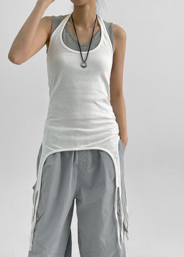 Totok Halter Layered Strap Long Sleeveless