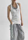 Totok Halter Layered Strap Long Sleeveless