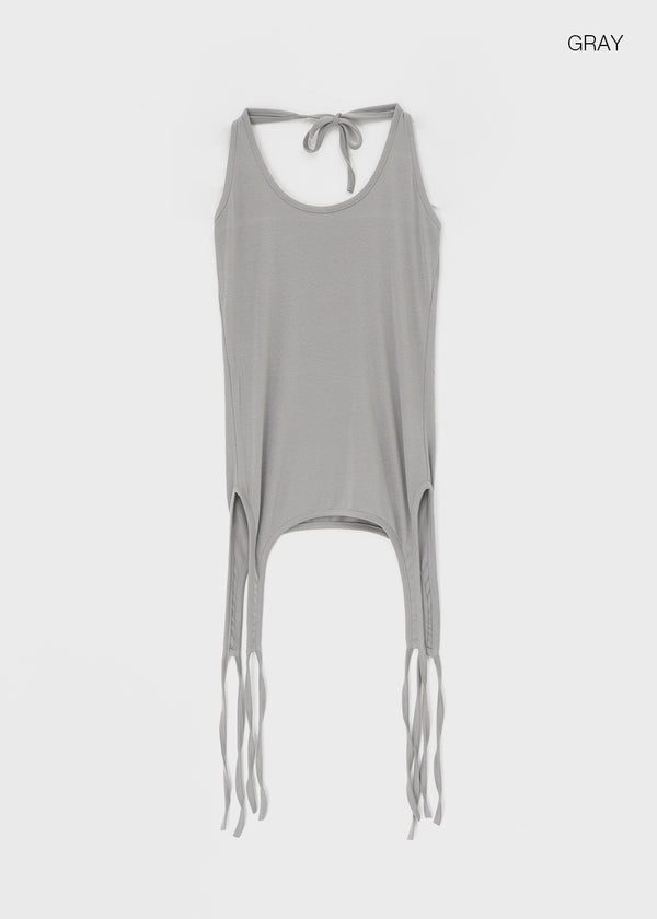 Totok Halter Layered Strap Long Sleeveless