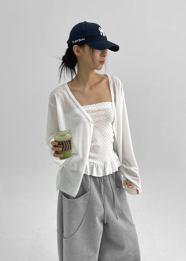 Kumble Summer See-through Loose-fit V-neck Cardigan