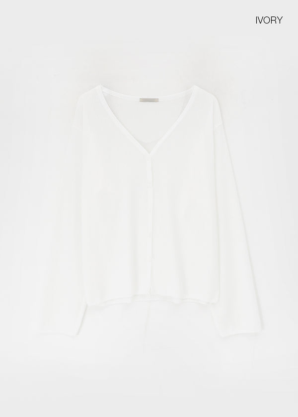 Kumble Summer See-through Loose-fit V-neck Cardigan