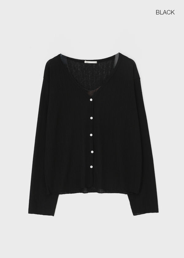 Kumble Summer See-through Loose-fit V-neck Cardigan