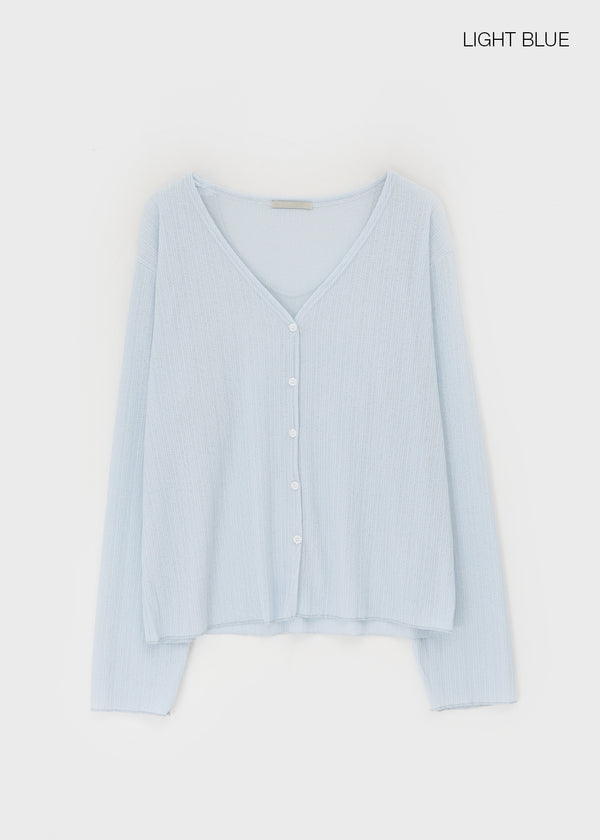 Kumble Summer See-through Loose-fit V-neck Cardigan