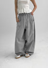 (UNISEX) Double-breasted Balloon Wide Two-way Banding Pants