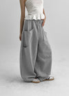 (UNISEX) Double-breasted Balloon Wide Two-way Banding Pants