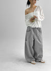 (UNISEX) Double-breasted Balloon Wide Two-way Banding Pants