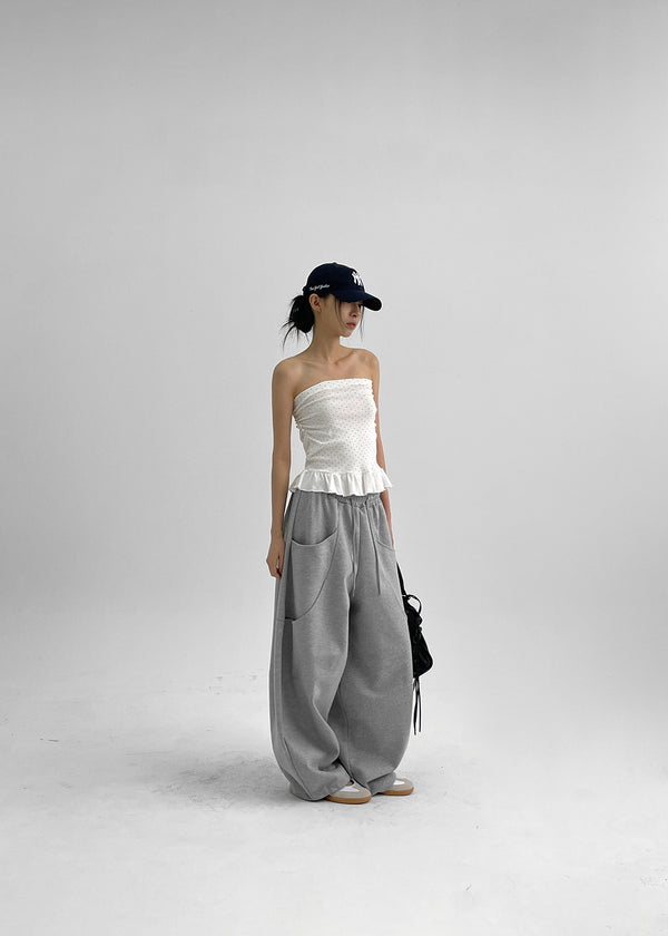 (UNISEX) Double-breasted Balloon Wide Two-way Banding Pants