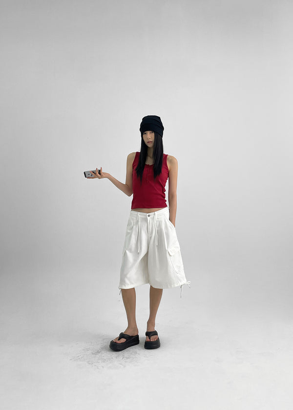 Beroli Ribbed Button Sleeveless