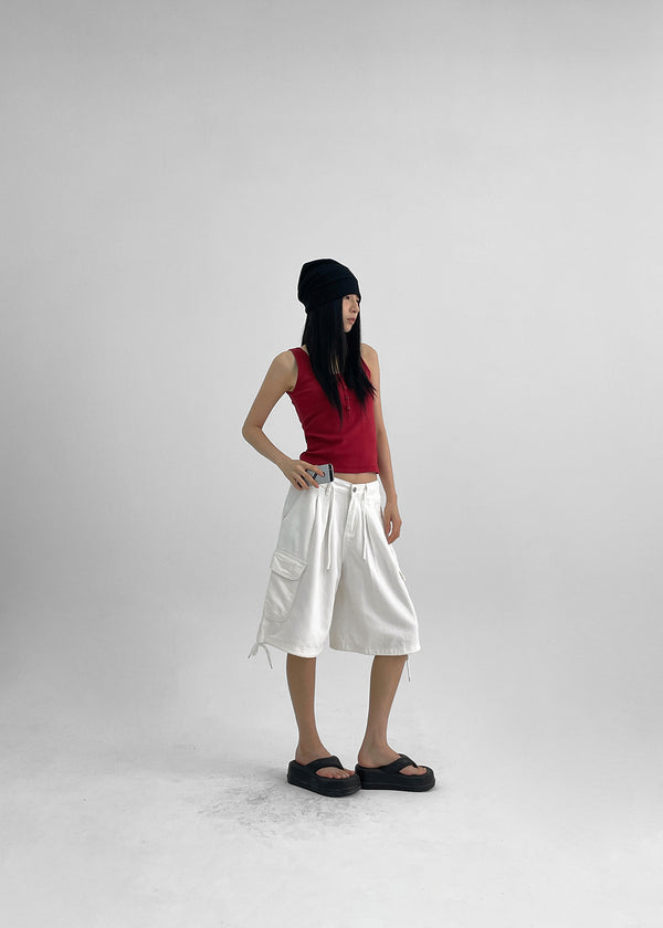 Beroli Ribbed Button Sleeveless