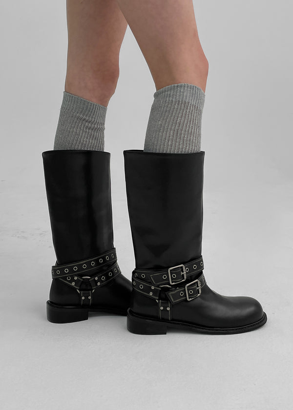 Dipolon Eyelet Biker Mid Boots