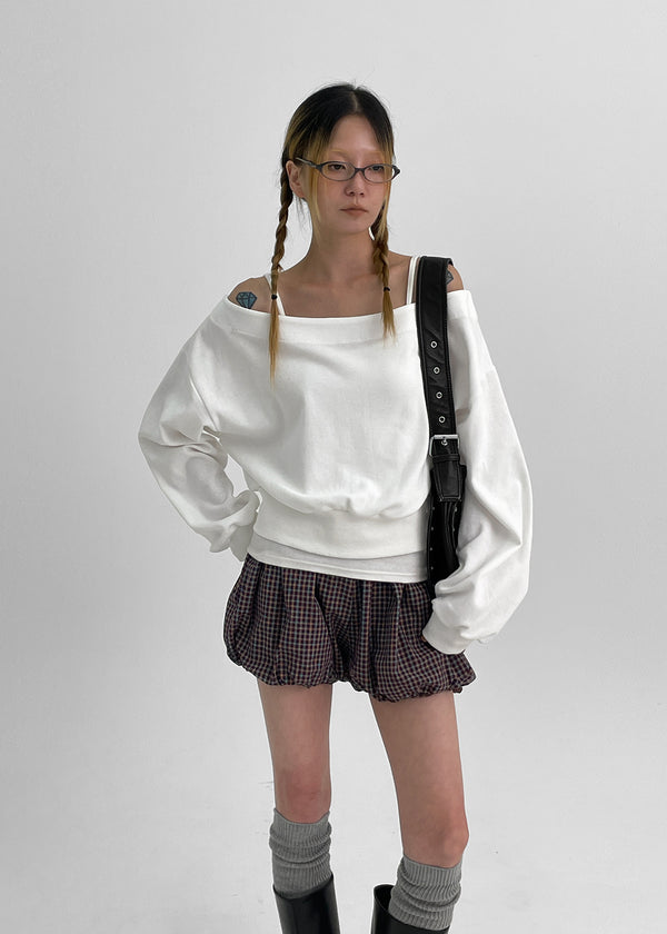 Ratton Boat Neck Off-shoulder Man-to-man