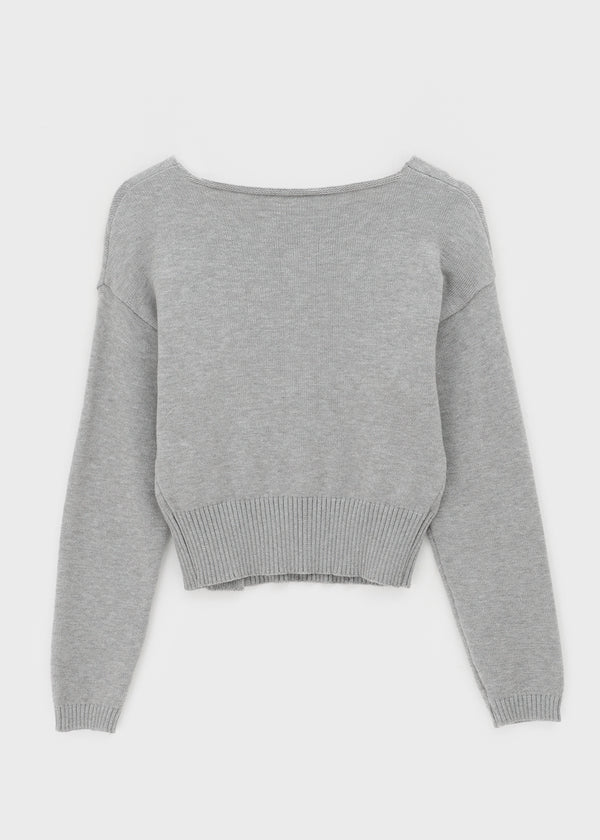 Nissi V-neck Slit Button Knit