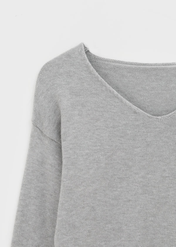 Nissi V-neck Slit Button Knit