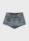 Lanq Damaged Denim Shorts