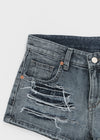 Lanq Damaged Denim Shorts