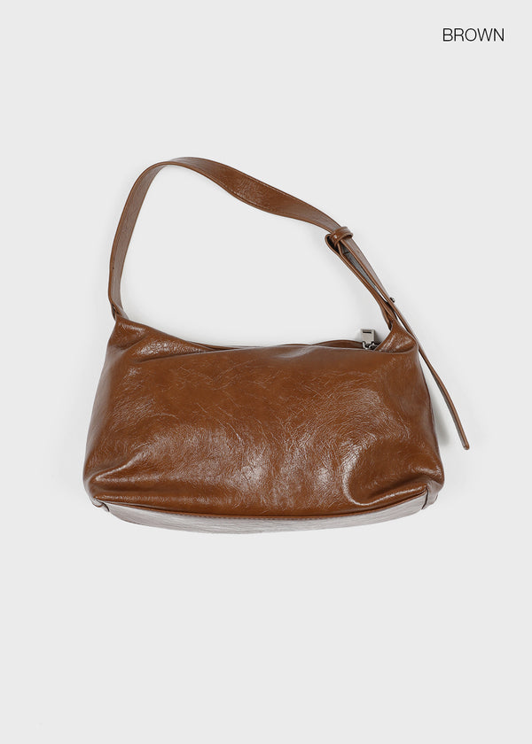 Tirka Glossy Leather Shoulder Bag