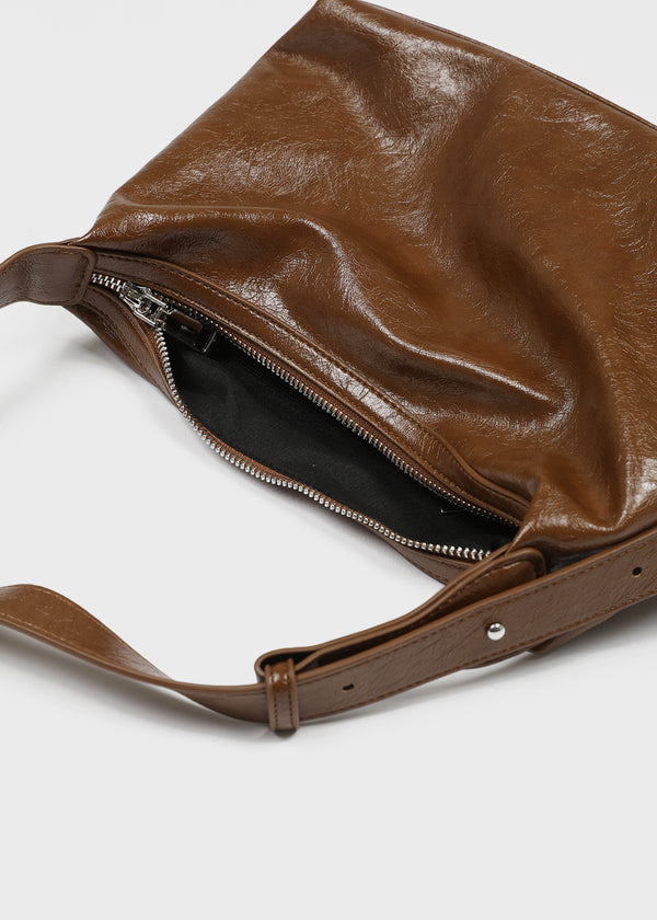 Tirka Glossy Leather Shoulder Bag