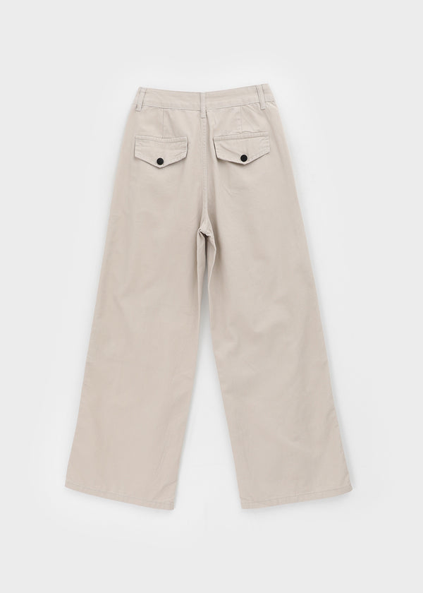 Rutum Cut-out Pocket Wide Cotton Pants